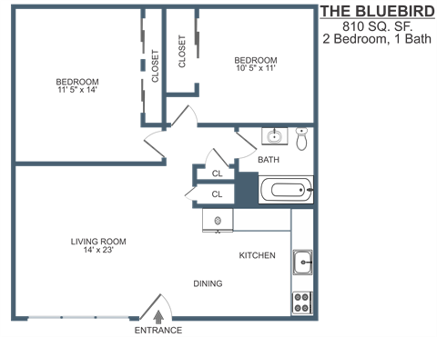 2 bedroom, 1 bath apartment at Madison Flats, Madison, TN.